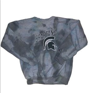 michigan state sweatshirt tie dyed